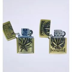 Зажигалка бензиновая металлическая Cannabis