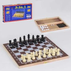 Настольная игра 3 в 1 "Цейтнот": шахматы, шашки, нарды, 29 х 29 см