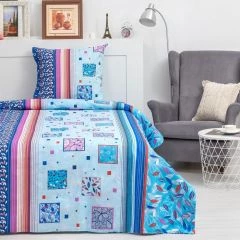 Комплект постельного белья из бязи 1,5 спальный , синий