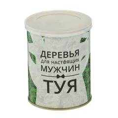Растущая травка в банке «Деревья для настоящих мужчин ТУЯ»