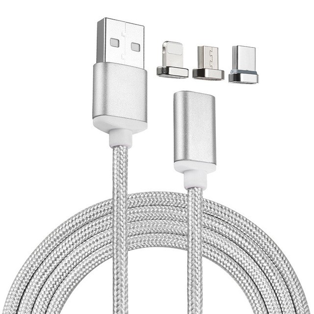  Магнитный шнур-зарядка "Elough " 3 в 1 с индикатором на три коннектора (Android, Iphone, USB 3.1), фото 2 