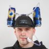 Каска с отверстиями под банки для пива — стильный аксессуар для любителей напитков