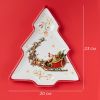 Новогоднее керамическое блюдо «Сани Деда Мороза» в форме ёлочки, 23×20×2,2 см, изображение 2