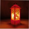 Фонарь новогодний настольный красный с подсветкой 13 см - декор для красивого Нового Года