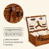Плетеная корзина для пикника на 2 персоны с посудой, изображение 6