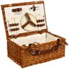 Плетеная корзина для пикника на 2 персоны с посудой