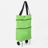 Складная хозяйственная сумка на кнопке с двумя колесами — зелёный шопер из оксфорд-ткани, изображение 5