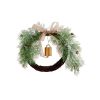 Новогодний венок «Ель с колокольчиком» с подсветкой — 55 см, 30 LED, тёплое свечение, изображение 3