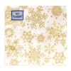 Салфетки новогодние бумажные Art Bouquet «Золотые снежинки», 20×20 см, 30 шт, изображение 2