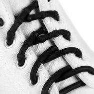  Шнурки для обуви, пара, силиконовые, круглые d = 5 мм, 45 см, цвет чёрный, фото 1 