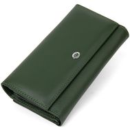  Кожаный женский кошелек ST Leather Wallet зеленый, фото 1 