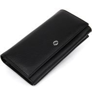  Кожаный женский кошелек ST Leather Wallet черный, фото 1 