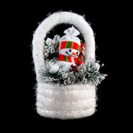  Композиция для декора "Снеговик в корзинке", фото 1 