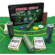  Покерный набор в жестяном кейсе на 300 фишек с сукном, фото 1 