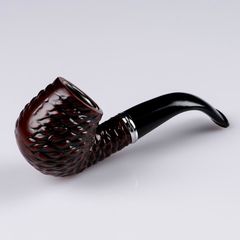 Трубка для табака «Командор»,  с подставкой классическая, раструб с чешуйчатой фактурой