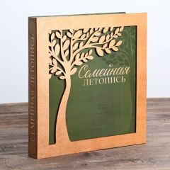 Родословная фото-книга «Семейная летопись» с деревянным элементом, 27,5х25 см