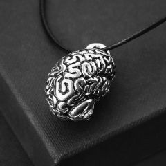 Кулон на шнурке "Анатомия" мозг, цвет чернёное серебро, 45 см