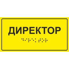 Тактильная табличка со шрифтом Брайля ДИРЕКТОР» 100х200мм