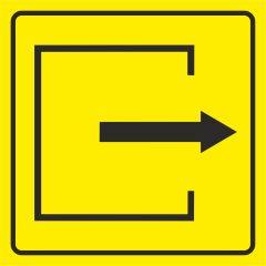 Тактильная табличка «Направление выхода» 100х100мм