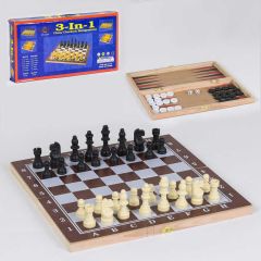 Настольная игра 3 в 1 "Цейтнот": шахматы, шашки, нарды, 29 х 29 см
