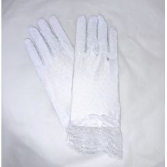 Перчатки белые ажурные гипюровые короткие