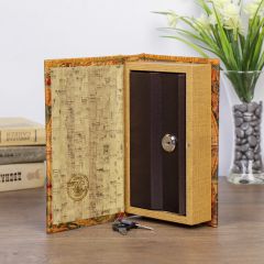 Шкатулка книга-сейф «Старинные карты мира», дерево и искусственная кожа, с замком, 21×13×5 см
