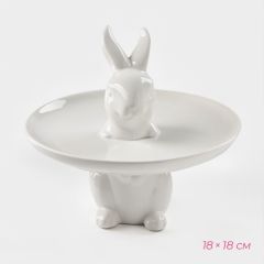 Блюдо для пирожных «Кролл», 18×18 см, цвет белый