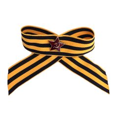 Брошь «Победа»  бант  со звездой, лента