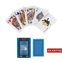 Карты игральные пластиковые «777», колода 54 шт., синий с белым