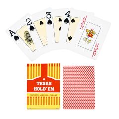Карты игральные пластиковые, колода 54 шт., 9×6.6 см, красная рубашка