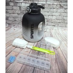 Фитнес-набор бутылка 2,5л, контейнер для витаминов, вкладыши от пота, беруши