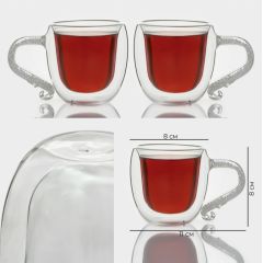 Пара кружек с двойными стенками «Даймонд», 200 мл