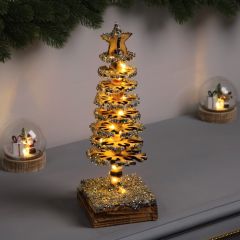 Фигура деревянная «Ёлочка», 30×10×10 см, 35 LED