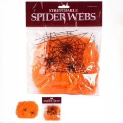 Оранжевая искусственная паутина - декор для Хэллоуина