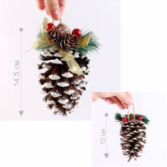 Набор Шишки ёлочные игрушки,  14,5 см и 12 см