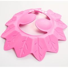 Козырек для купания «Листочки» для душа с ушами, розовый