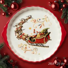 Блюдо для запекания новогоднее «Сани Деда Мороза», 28.8×25×4.3 см