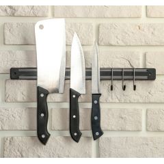 Держатель для ножей магнитный с крючками «Линия», 34 см