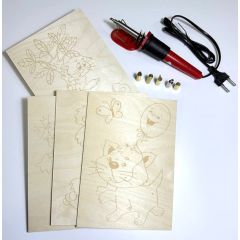 Набор для выжигания, комплект, мультик