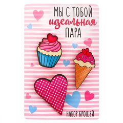 Набор брошей деревянных «Мы с тобой идеальная пара»