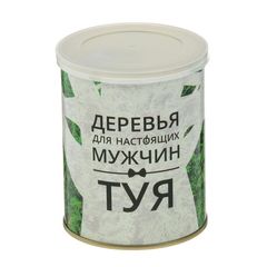 Растущая травка в банке «Деревья для настоящих мужчин ТУЯ»