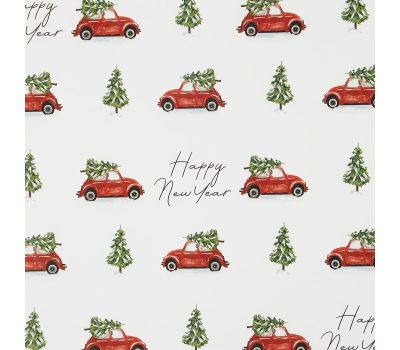 Упаковочная бумага глянцевая «Машина с елкой»: создайте праздничное настроение для ваших подарков!, изображение 2