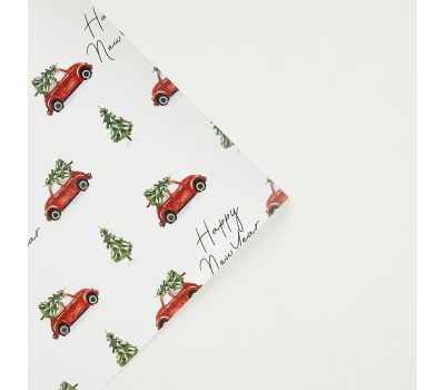 Упаковочная бумага глянцевая «Машина с елкой»: создайте праздничное настроение для ваших подарков!, изображение 3