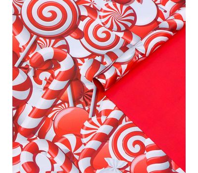  Бумага упаковочная глянцевая, двусторонняя «Лабиринт», красный, 50 х 70 см, фото 1 