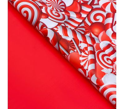  Бумага упаковочная глянцевая, двусторонняя «Лабиринт», красный, 50 х 70 см, фото 3 