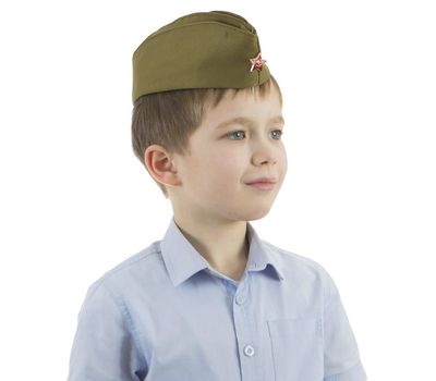 Детская военная пилотка люкс, производство Россия – идеальный аксессуар для патриотических праздников, изображение 4