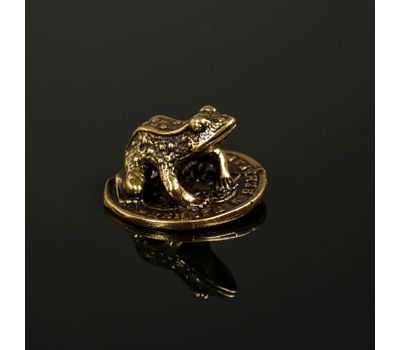 Сувенир кошельковый «Жаба на монете», латунь