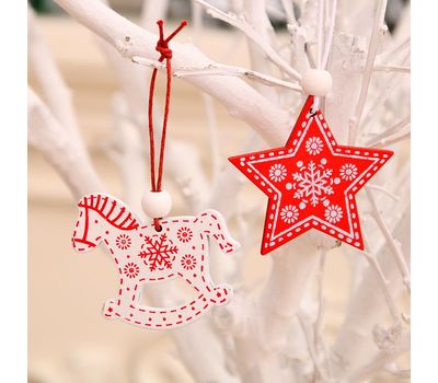 Набор деревянных украшений для новогодней ёлки: создайте волшебство в своем доме!, изображение 2 Набор деревянных украшений для новогодней ёлки: создайте волшебство в своем доме!, изображение 2