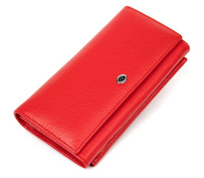 Кожаный женский кошелек ST Leather Wallet красный