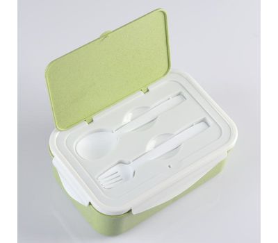 Ланч-бокс "Фламинго" — удобный и вместительный контейнер для еды с ложкой и вилкой, подходящий для микроволновки!, изображение 4